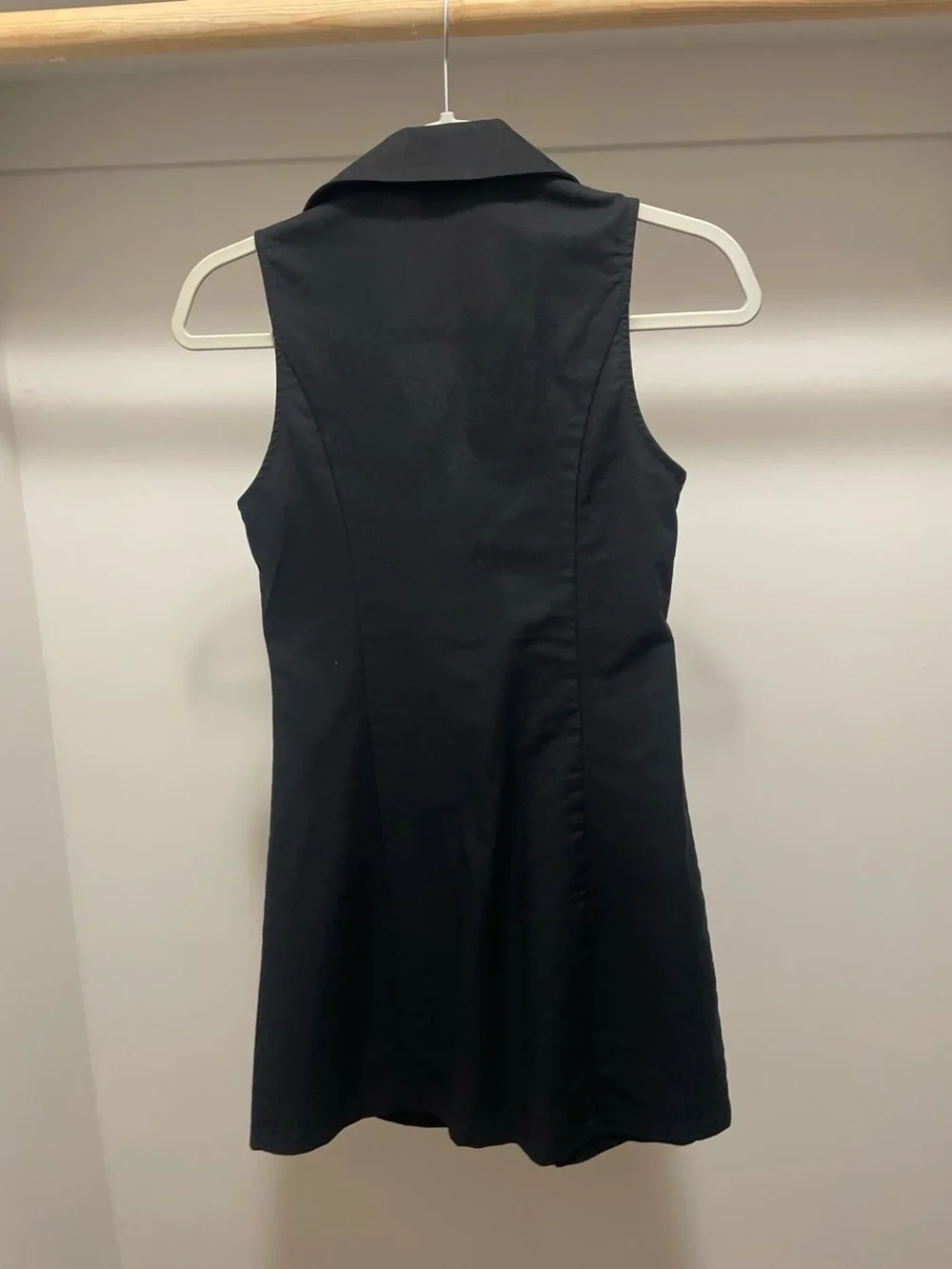 Sleeveless Black Shirt Dress